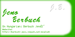 jeno berbuch business card